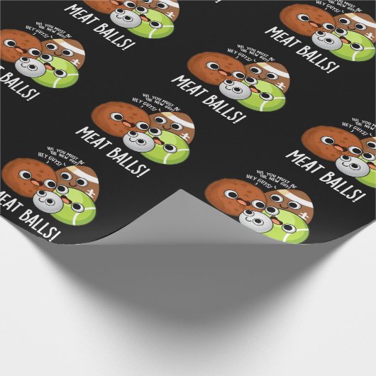 Fleisch Balls Funny Food Pub Dark BG Geschenkpapier (Ecke)