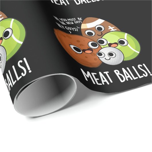 Fleisch Balls Funny Food Pub Dark BG Geschenkpapier (Rolleneckpunkt)