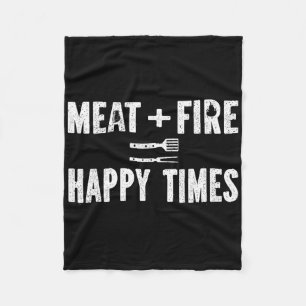 Fleisch Feuer Glückliche Zeiten Lustige Bbq Grill  Fleecedecke