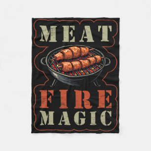 Fleisch Feuer Magie BBQ-Liebhaber-Enthüllung Fleecedecke
