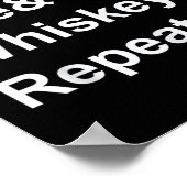 Fleisch Feuer Whiskey Wiederholung Barbecue Funny Poster (Ecke)