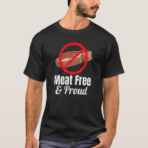 Fleisch frei und stolz Steak überquert roten Kreis T-Shirt