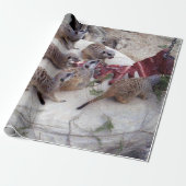 Fleisch fressende Fleischkatzen mit Teebechern, Geschenkpapier (Ungerollt)