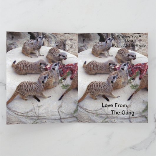 Fleisch fressende Fleischkatzen mit Teebechern, Karte (Innenseite)