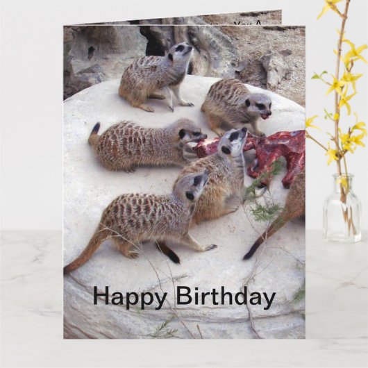 Fleisch fressende Fleischkatzen mit Teebechern, Karte (Gelbe Blume)