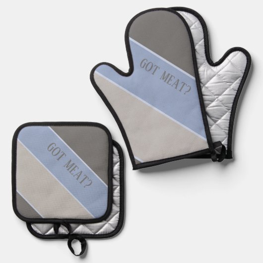 Fleisch got? ofenhandschuh & Topflappen-Set (Vorderseite/Rückseite)