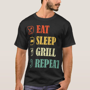 Fleisch Grillende GRILLEN Griller Retro essen Schl T-Shirt