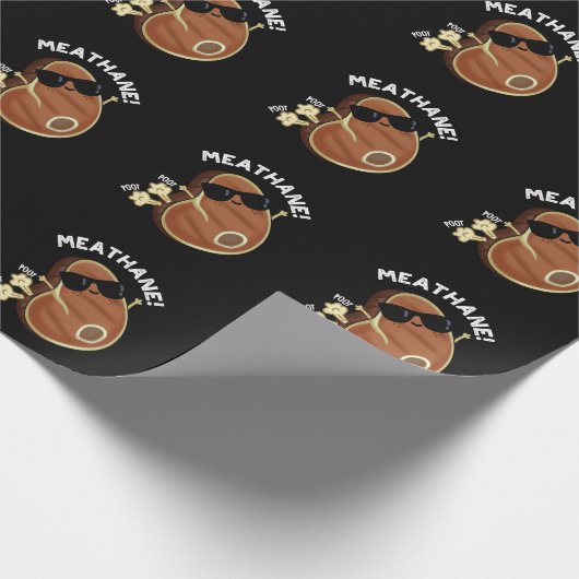 Fleisch-Hane Funny Farting Fleisch Pun Dark BG Geschenkpapier (Ecke)