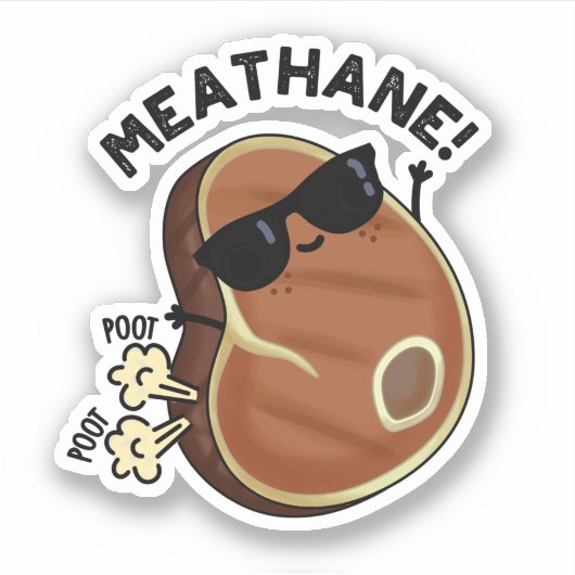 Fleisch-Hane Funny Farting Meat Pun Aufkleber (Vorderseite)