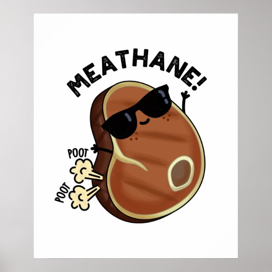 Fleisch-Hane Funny Farting Meat Pun Poster (Vorne)