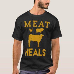 Fleisch heilt Rindfleisch Schwein Huhn Pyramide T-Shirt