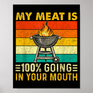 Fleisch ist 100 lecker zum Mund lustiges BBQ Grill Poster
