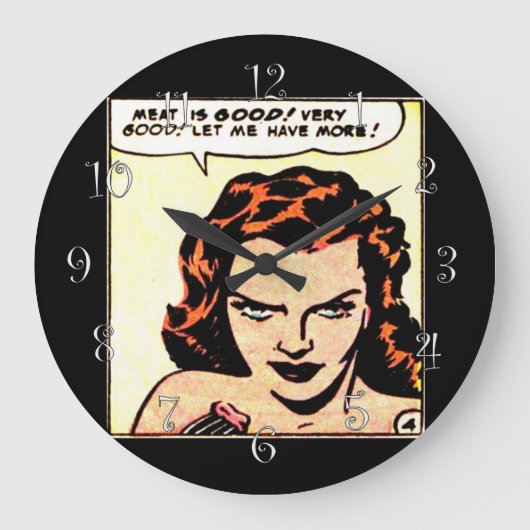 Fleisch ist gut! große wanduhr (Vorderseite)