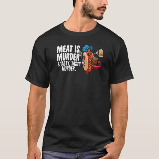 Fleisch ist Mord eine leckere Mord Männer Feinschm T-Shirt (Vorderseite)