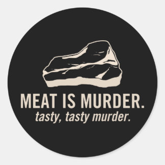 Fleisch ist Mord. Geschmackvolle, geschmackvolle M Runder Aufkleber