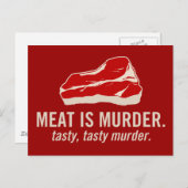 Fleisch ist Mord, geschmackvoller Mord Postkarte (Vorne/Hinten)