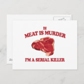 Fleisch ist Mord Postkarte (Vorne/Hinten)