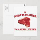 Fleisch ist Mord Postkarte (Vorne/Hinten)