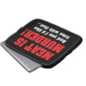 Fleisch ist Mord! Und ja, ich hätte gerne Fries da Laptopschutzhülle (Vorne Knopf)