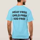 Fleisch-Kindergott FREI (vegane atheistische T-Shirt (Rückseite)