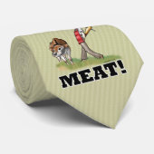 FLEISCH! Krawatte - grünes Steakmuster (Gerollt)