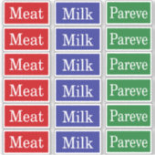 Fleisch Milch Pareve Kosher Labels (Vorderseite)