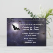 Fleisch, Mond und Spinnen Halloween Einladung (Stehend Vorderseite)