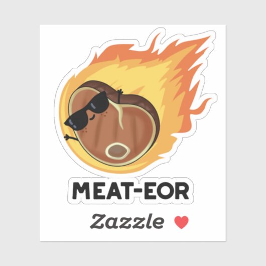 Fleisch oder Funny Meat Steak Pun Aufkleber (Blatt)
