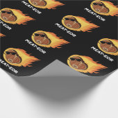 Fleisch oder Funny Meat Steak Pun Dark BG Geschenkpapier (Ecke)