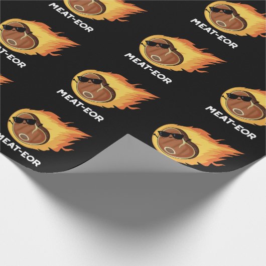 Fleisch oder Funny Meat Steak Pun Dark BG Geschenkpapier (Ecke)