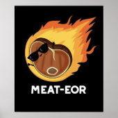 Fleisch oder Funny Meat Steak Pun Dark BG Poster (Vorne)