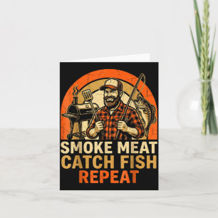 Fleisch räuchern Fische fangen wiederholen BBQ Pap Karte