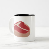 Fleisch Roh Steak Frisches Protein Schweineschlitt Zweifarbige Tasse (Vorderseite Links)