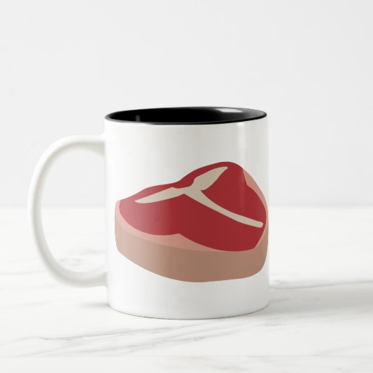 Fleisch Roh Steak Frisches Protein Schweineschlitt Zweifarbige Tasse (Links)