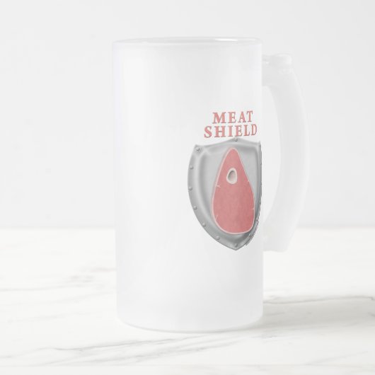 Fleisch-Schild Mattglas Bierglas (VorderseiteRechts)