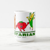 Fleisch schlecht, Gemüse gut Vegetarier Kaffeetasse (Mittel)