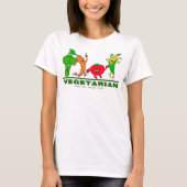 Fleisch schlecht, Gemüse gut Vegetarier T-Shirt (Vorderseite)