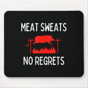 Fleisch Sweat No Regrets Shirt Funny Pig Roast Gri Mousepad