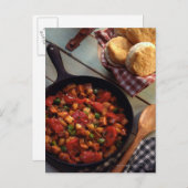 Fleisch und Kartoffelhash mit Keksen Postkarte (Vorne/Hinten)