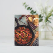 Fleisch und Kartoffelhash mit Keksen Postkarte (Stehend Vorderseite)