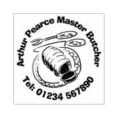 Fleisch- und Metzgerei. Gummistempel (Prägung)