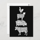 Fleisch von Hühnerfleisch von Kuhfleisch, Kleinhal Postkarte (Vorne/Hinten)
