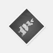 Fleisch von Hühnerfleisch von Kuhfleisch, Kleinhal Serviette (Ecke)