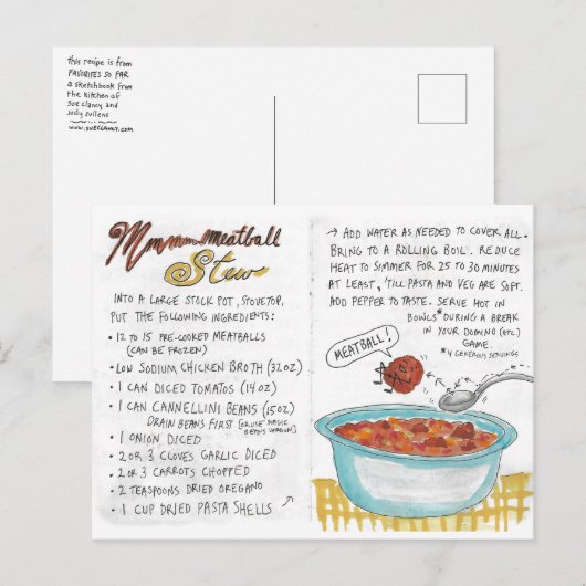 Fleischball Stew Rezept Postkarte (Vorne/Hinten)