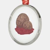 Fleischbällchen in Sauce Silbernes Ornament (Links)