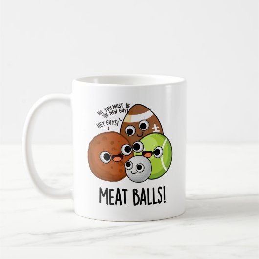 Fleischbällchen Lustiger Lebensmittelwitz Kaffeetasse (Links)