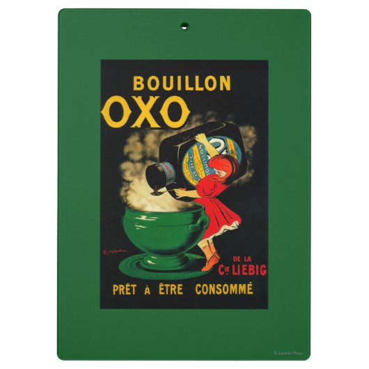Fleischbrühe Vintages OxoposeterEurope Klemmbrett (Rückseite)