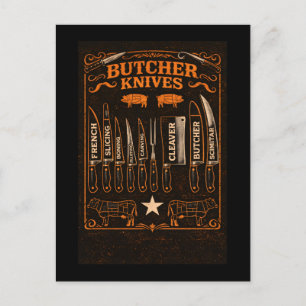 Fleischermesser Postkarte