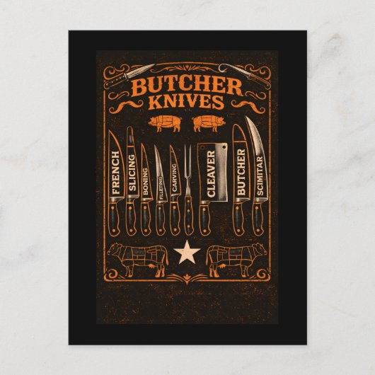 Fleischermesser Postkarte (Vorderseite)