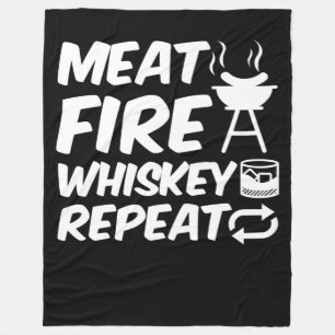 Fleischfeuer-Whiskey-Wiederholung Funny Sprichwo Fleecedecke
